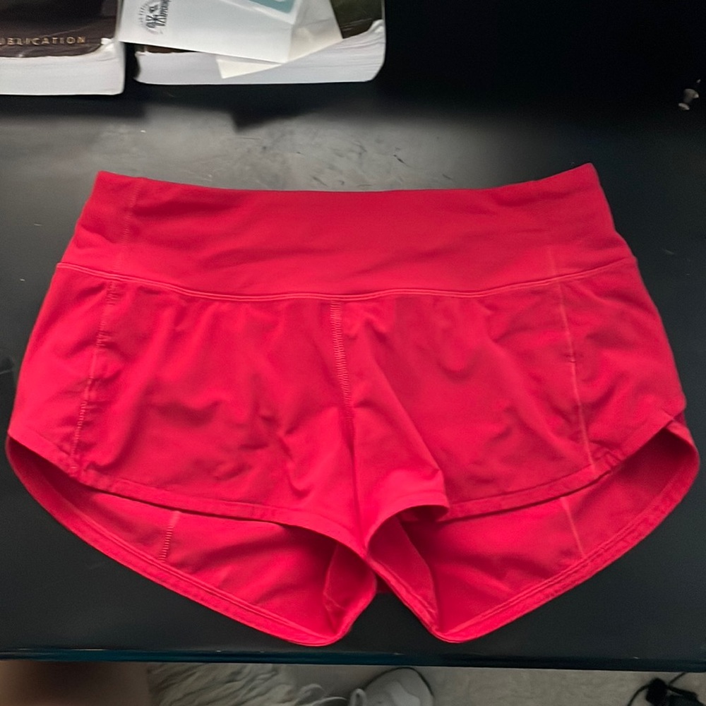 Lululemon speed up shorts size 2 dark red inseam 2.5inches